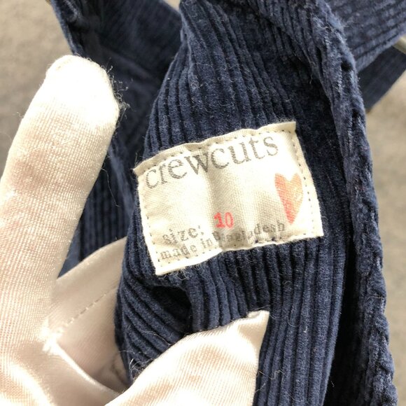 Crewcuts Girls Corduroy Overall Dress Size 10 Navy Blue - Picture 6 of 8